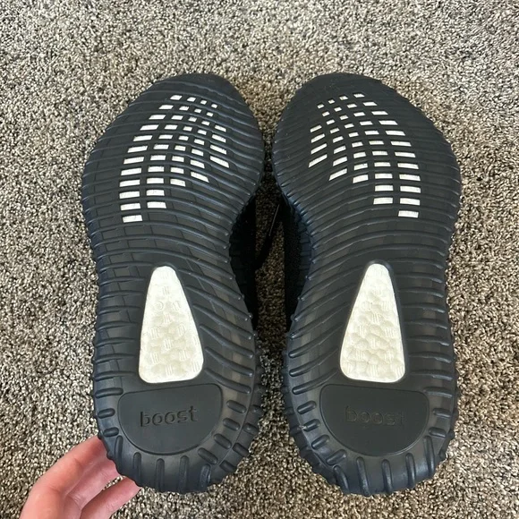 Adidas Yeezy Boost 350 V2 Black and Red Sneakers - Picture 5 of 5